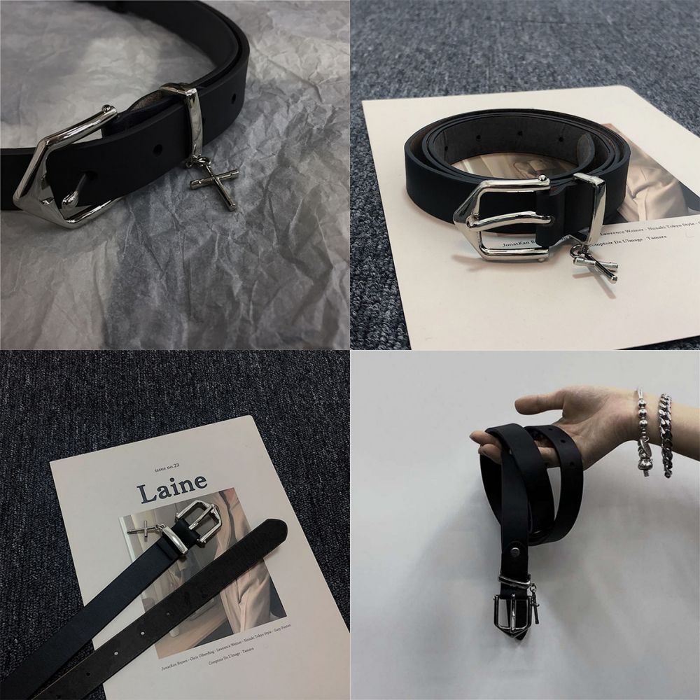 SmileFairyCC【COD &amp; Hàng Có Sẵn】Thắt Lưng Thời Trang Hip hop Harajuku Khóa Vuông Cá Tính