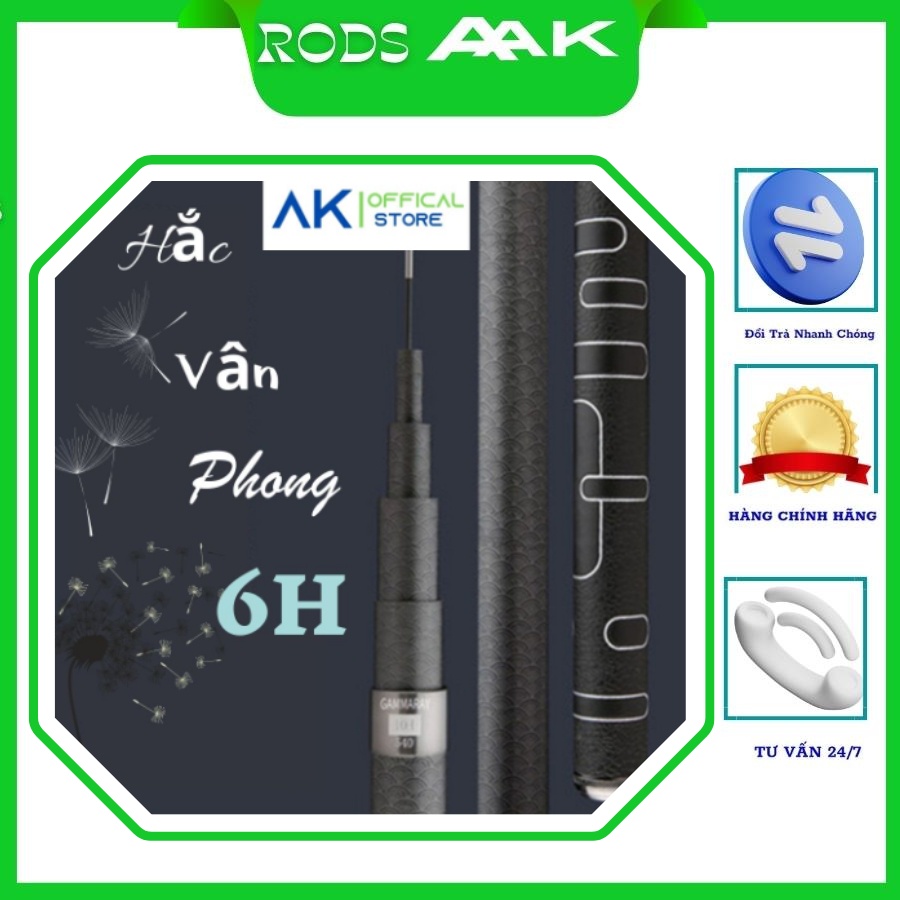 Cần cây tay Hắc Vân Phong 6H carbon cao cấp,cần câu cá,câu đơn câu đài
