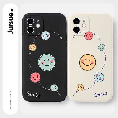 Ốp lưng JURSUE mềm chống bẩn hình cặp đôi độc lạ đen Cho iPhone 17 16 15 14 13 12 11 Pro Max SE 2020 X XR XS ip 8 7 Plus Y2773