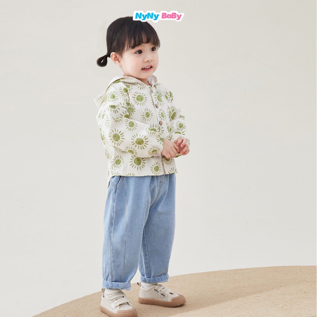 Quần jean cho bé trai bé gái form baggy vải jean mềm nyny baby phong cách - ảnh sản phẩm 6