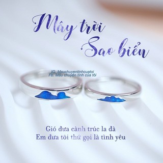 Nhẫn bạc Mây trời sao biển - Nhẫn bạc cặp đôi - Mẩu chuyện tình của tôi