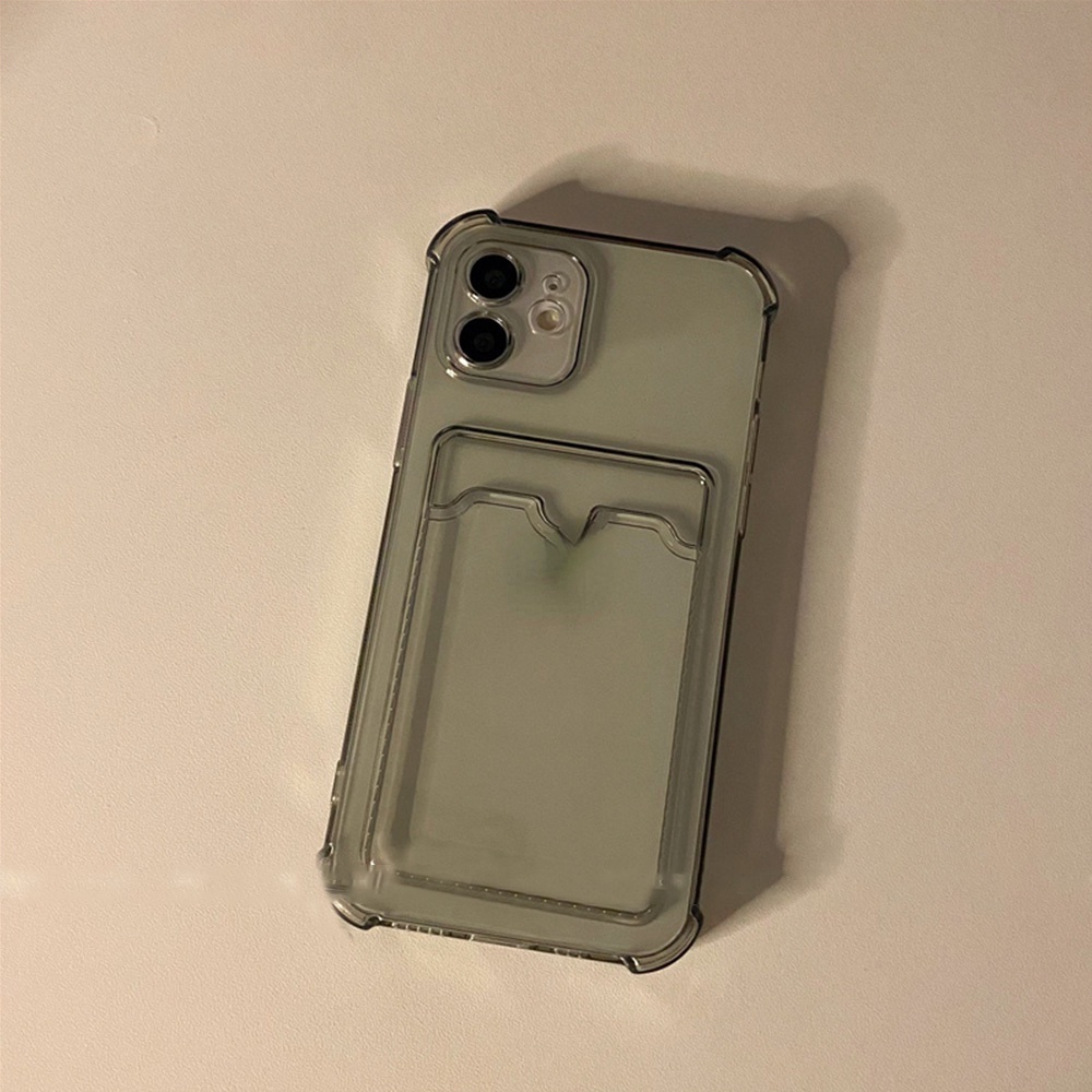 Ốp Điện Thoại TPU Mềm Trong Suốt Chống Sốc Dạng Ví Đựng Thẻ Cho IPhone 14 13 12 11 Pro Max XS XR 8 7 Plus SE