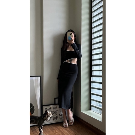 HINWORKSHOP | Váy dài ôm body Alena Cut Out Long Dress
