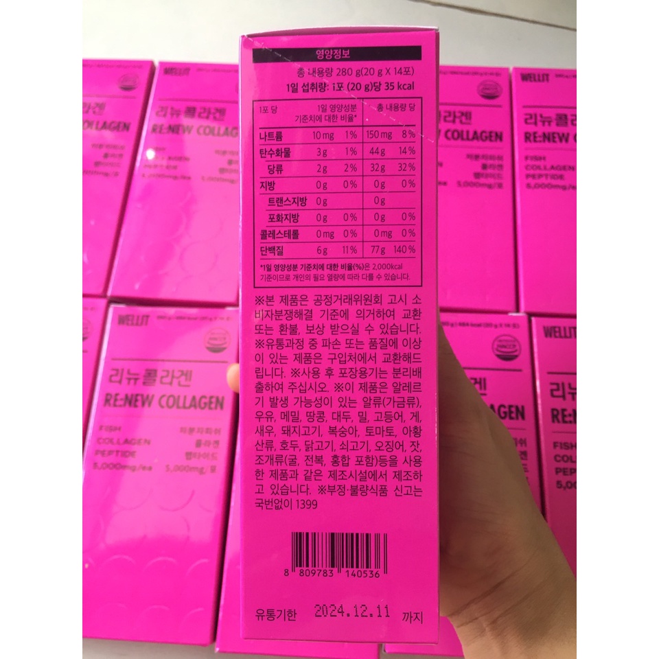 Collagen mờ nám trẻ hoá da Wellit Hàn Quốc , Hàm Lượng Cao 5000mg