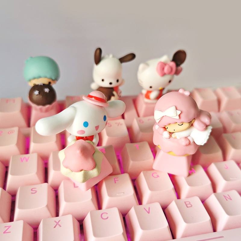 Keycap Nút Bàn Phím Cơ Bộ Sanrio Mới 2023 Siêu Dễ Thương Phím Lẻ PBT