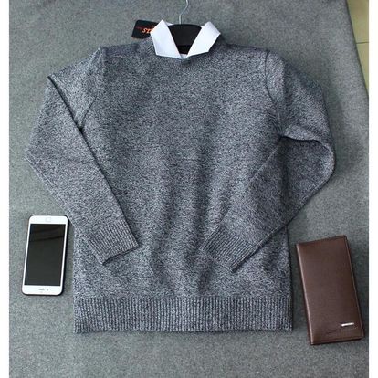 Áo len nam cổ tròn vân trơn phối đồ Hàn Quốc phong cách trẻ trung, cá tính - ADAM MAN
