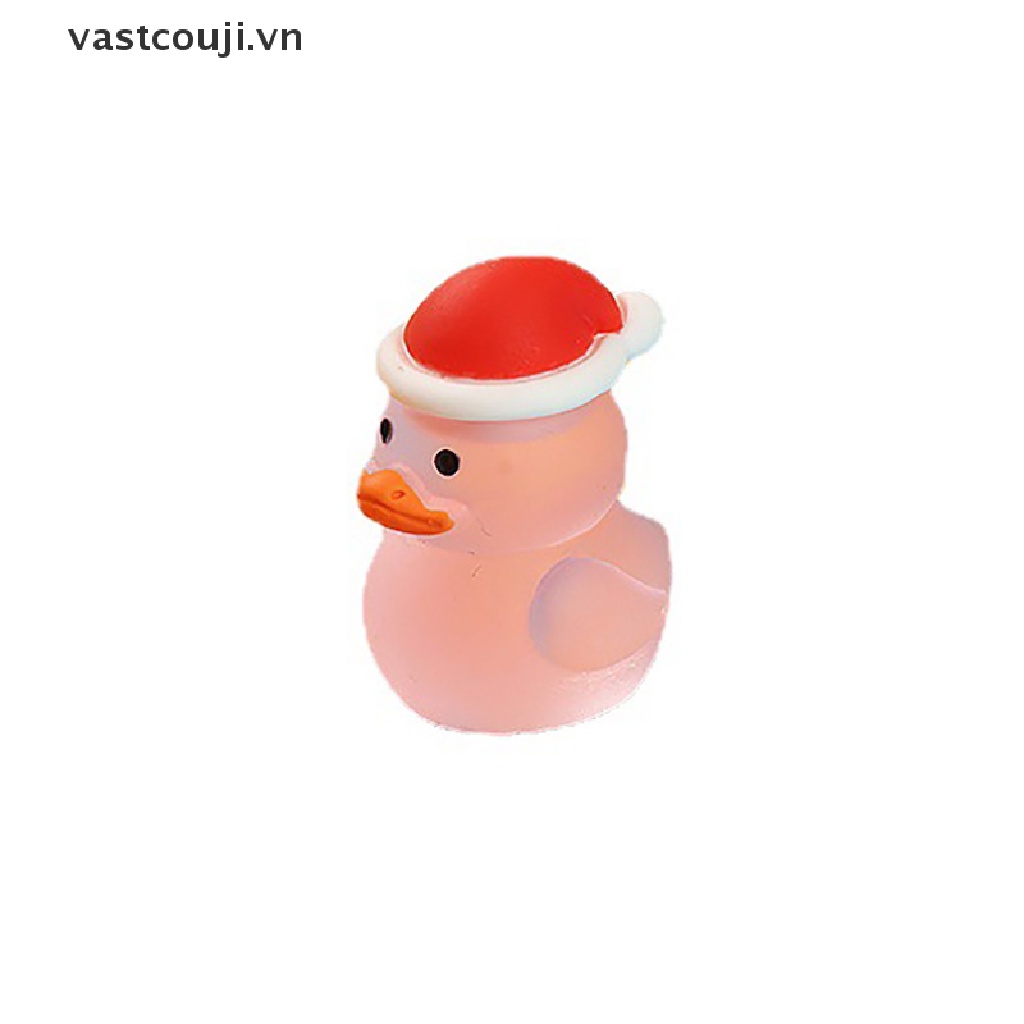 Bộ 2 Tượng Vịt VASTJI Nắp Đỏ Dạ Quang Bằng Nhựa resin diy Trang Trí