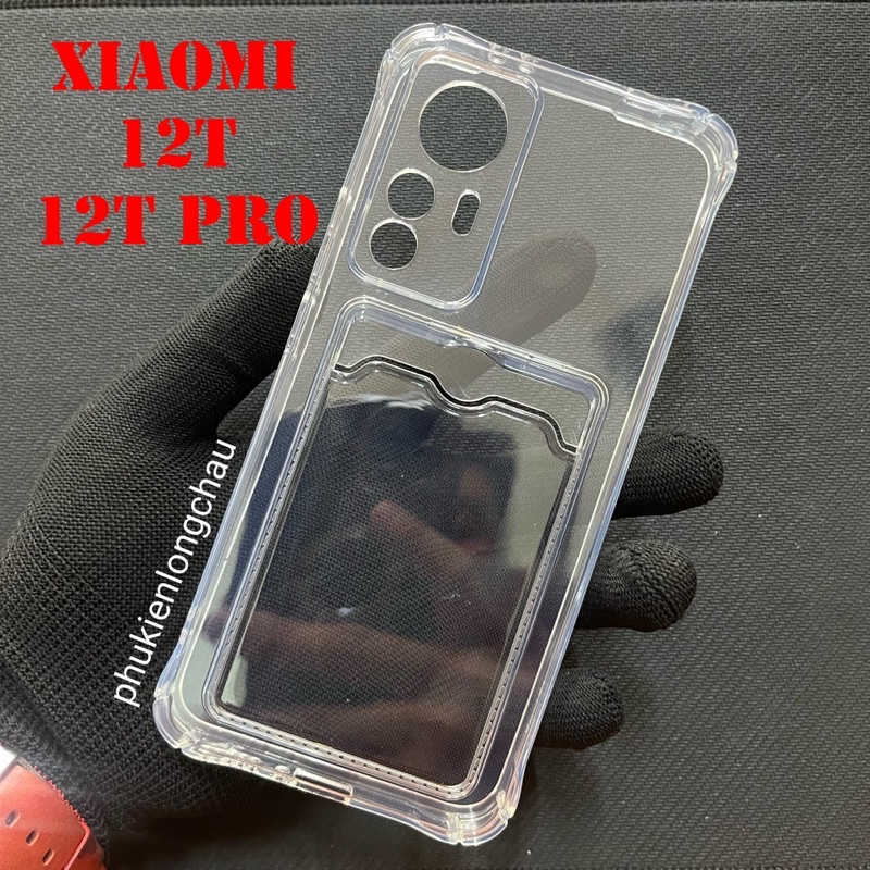 Ốp Lưng Xiaomi 12T / 12T Pro Trong Chống Sốc Gù Bảo Vệ Camera Kèm Ngăn Đựng Thẻ Card, Hình Ảnh