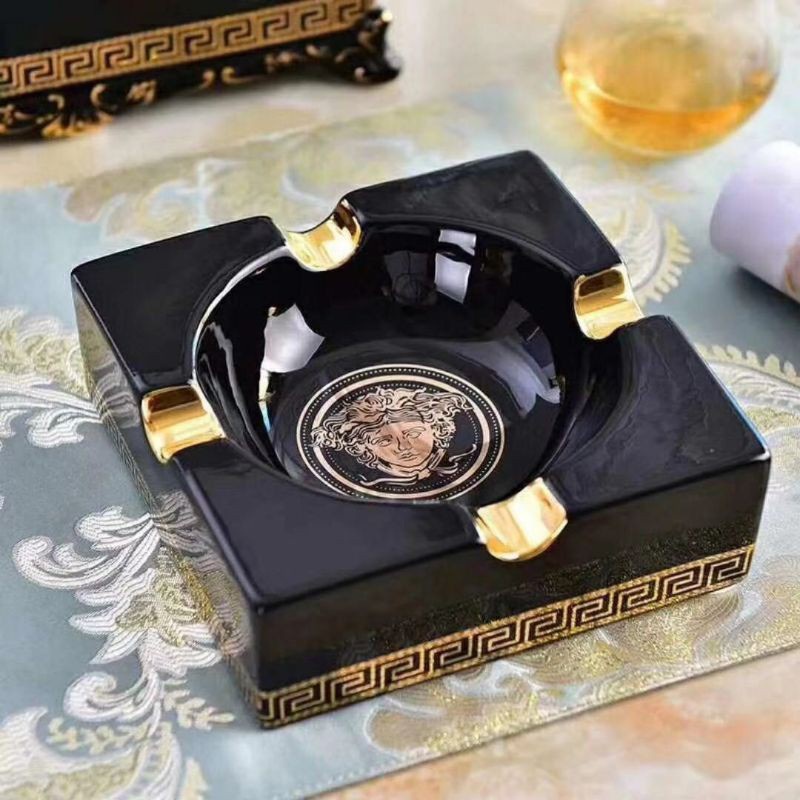 Gạt tàn sứ viền vàng cao cấp sang trọng