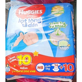 Bỉm dán huggies size nb74/s88/m76/l68 tặng thêm 6 miếng