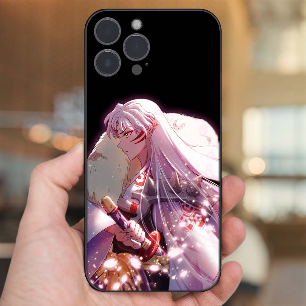Ốp lưng iPhone 13 Pro Max dẻo đen cạnh vuông in hình Inuyasha Sesshomaru Khuyển Dạ Xoa