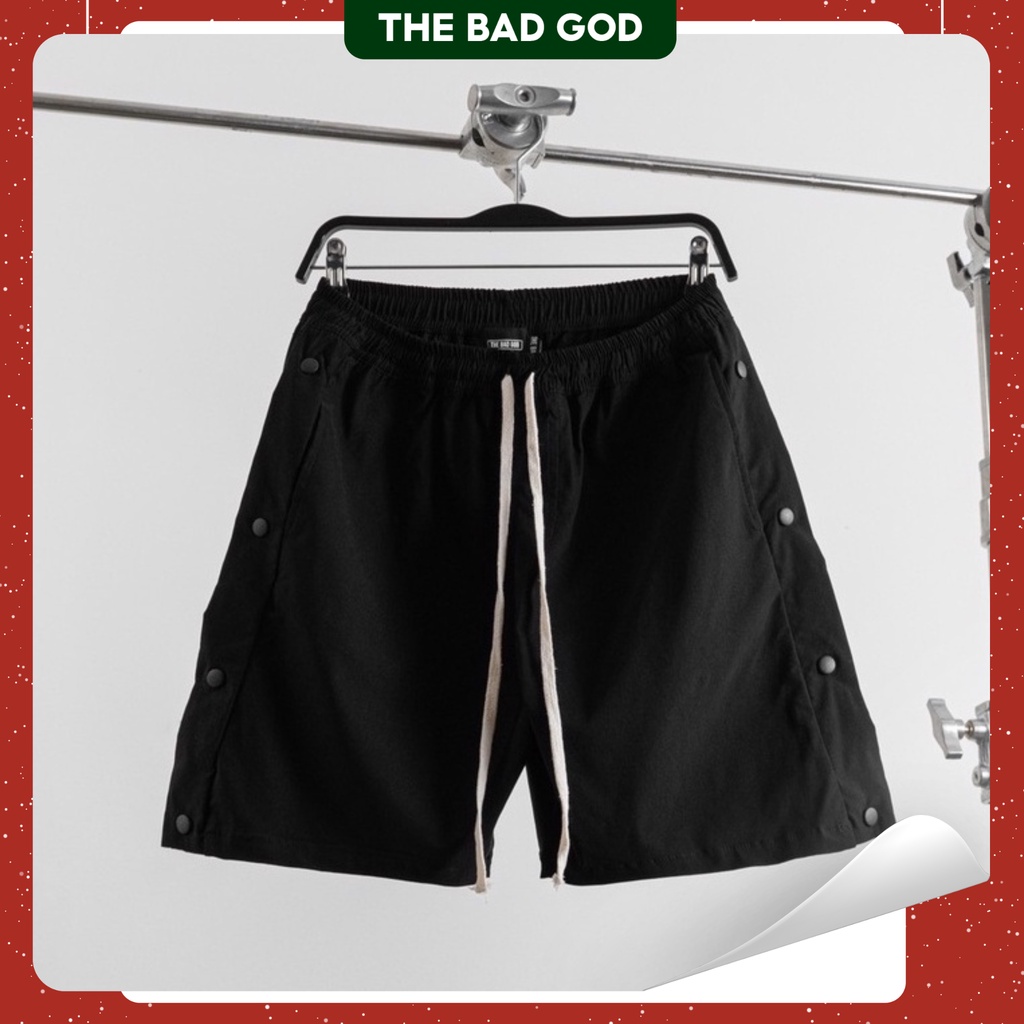 Quần shorts The Bad God Buttons kaki