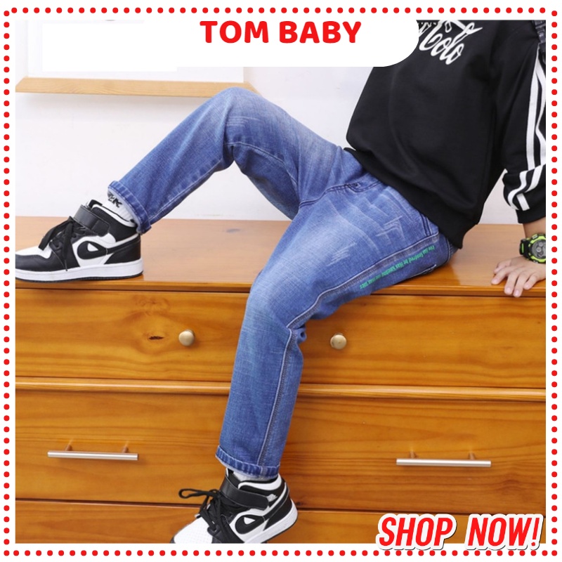 Quần Jeans Xước Co Giãn, Phong Cách Cho Bé Trai