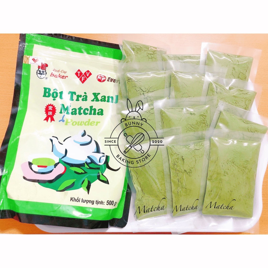Bột matcha, trà xanh chính hãng red - cap tách gói nhỏ 20gr