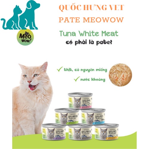 PATE MEOWOW CHO MÈO NHIỀU VỊ - LON 80G QUỐC HƯNG VIỆT