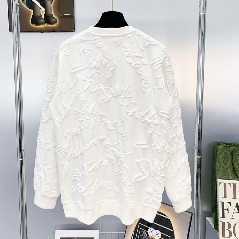 Áo nỉ sweater nam nữ Dolce in nổi chữ quanh áo chất dày dặn ống bo chun phong cách boy phố
