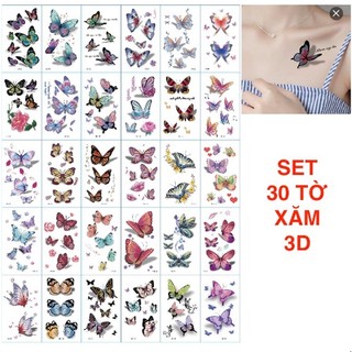 HOT SALE Set 30 tấm xăm trống nước hình siêu đẹp mã 3D