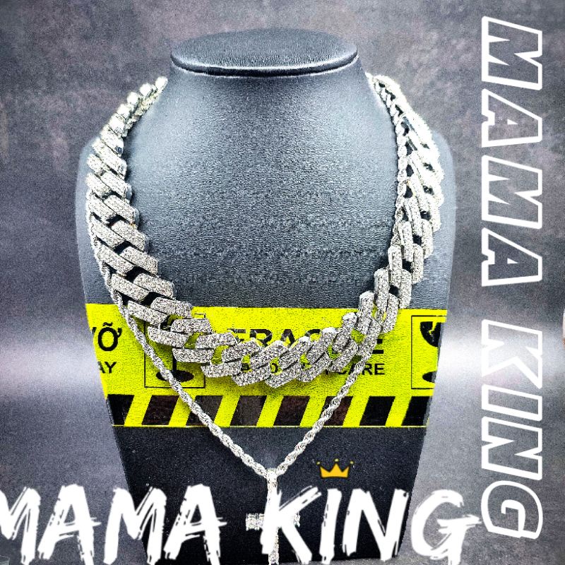 Dây chuyền hiphop cuban dome v2 mama king