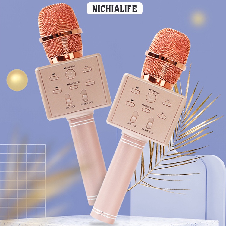 Mic hát karaoke Nichialife K8, Bluetooth 5.0 Kết Nối Tivi, MTB, Điện thoại, loa thùng, Model mới 2023