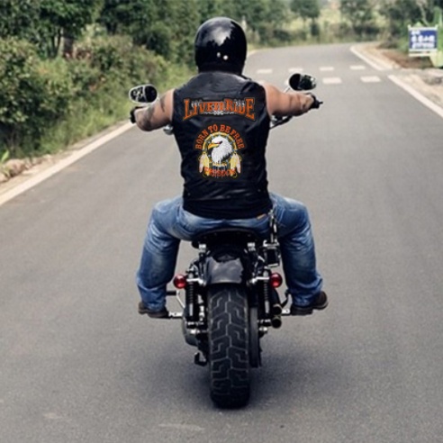Áo Khoác Da Không Tay Cổ Đứng Màu Trơn Phong Cách punk Cho Người Đi Mô Tô Harley LIVE TO RIVE | BigBuy360 - bigbuy360.vn