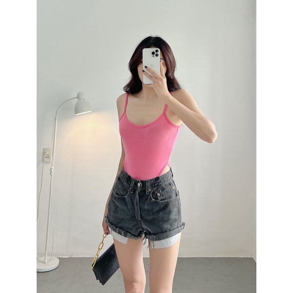 Bodysuit 2 Dây Thun Gân Xịn