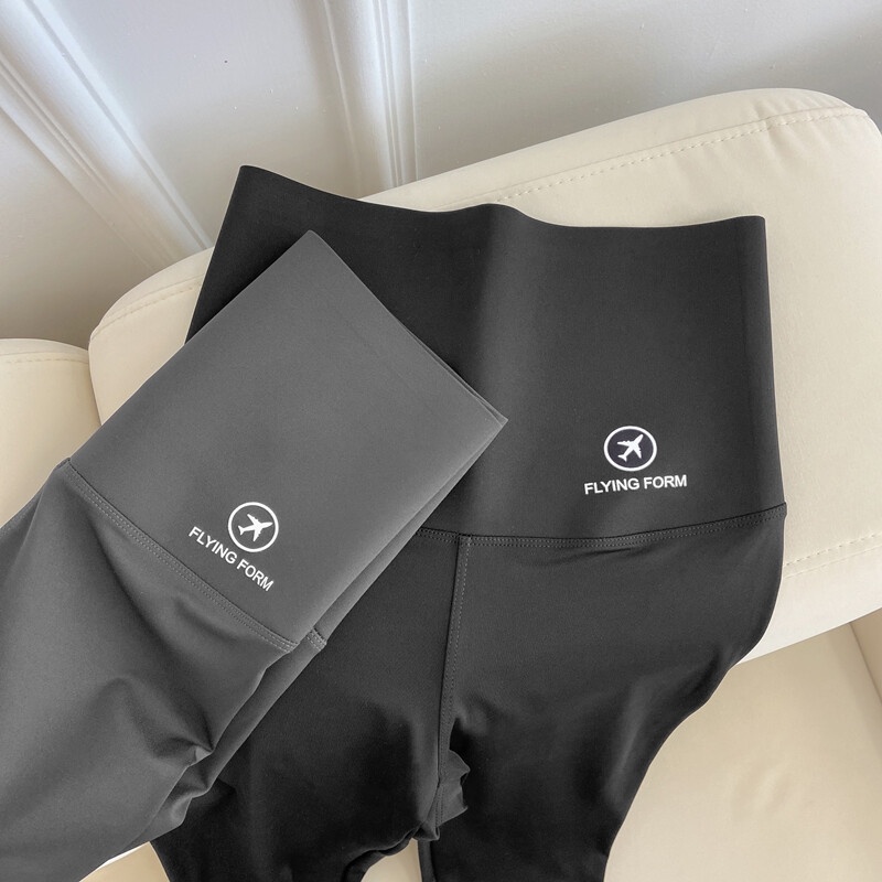 Quần Legging Dài Tới Mắt Cá Chân Dáng Ôm In Họa Tiết Cá Mập Màu Đen Thoải Mái Thời Trang Mùa Hè