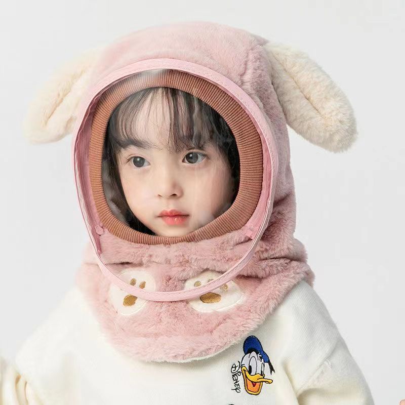 Mũ em bé mùa đông ấm khăn quàng cổ mũ có kính cho bé