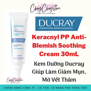 [TEM CTY] Kem dưỡng Ducray Keracnyl PP Anti Blemish Soothing Cream 30mL - hỗ trợ giảm viêm làm dịu cho da nhờn mụn