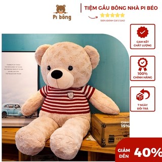 Gấu bông Teddy Pi Bông siêu to khổng lồ mặc áo len 1m65 - Gấu bông cao cấp nhiều màu sắc, lông cực mịn