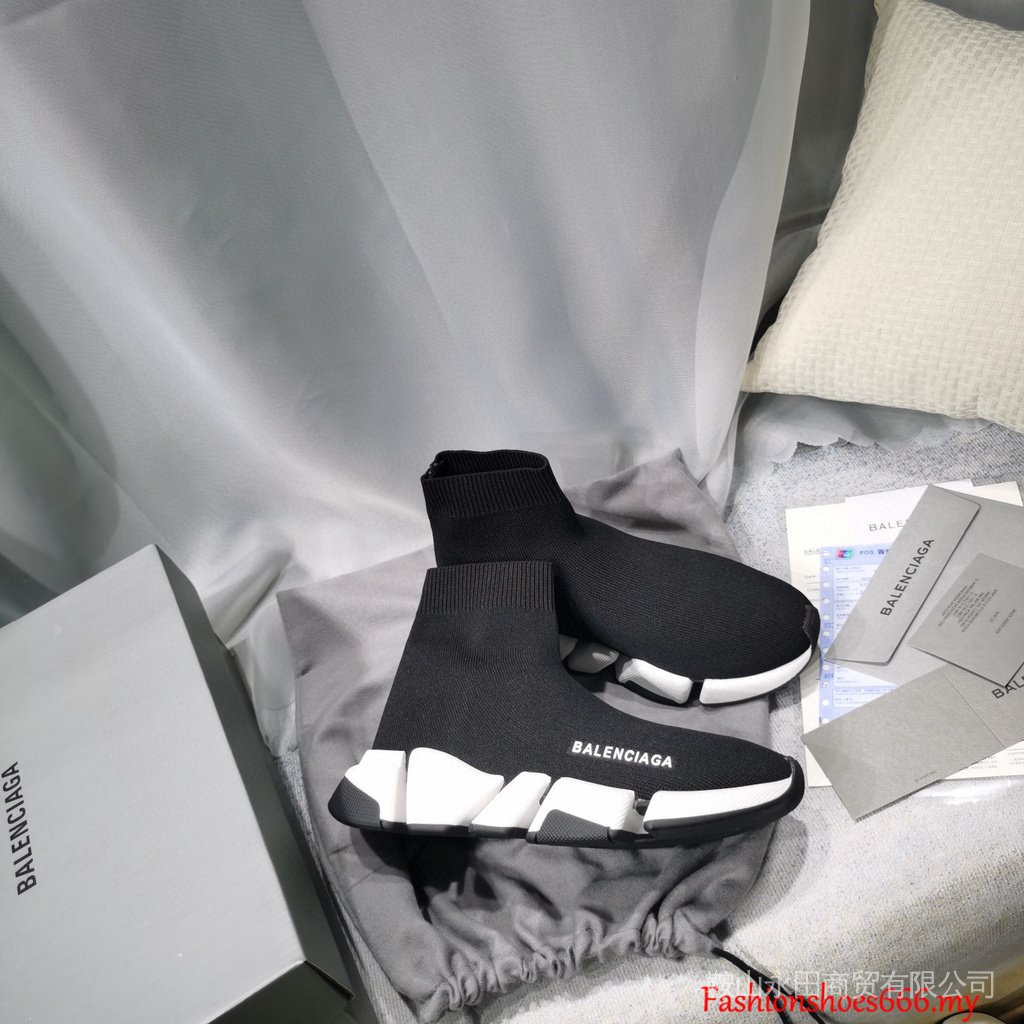Giày Sneaker Balenciaga Speed 2.0 100% Chính Hãng Cổ Cao Dệt Kim 3D J7EU KTML Thời Trang Cho Cặp Đôi