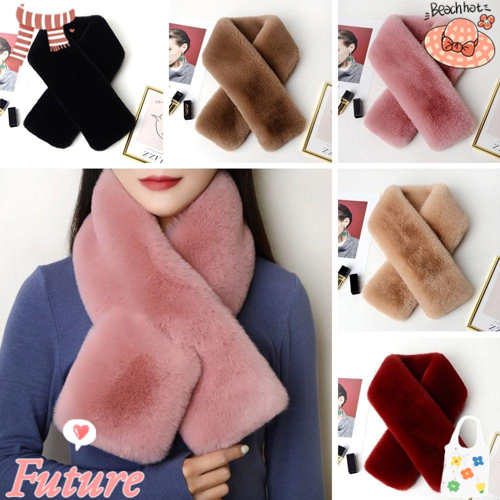 Khăn Choàng Cổ Bằng Lông Thỏ Giả Giữ Ấm Thanh Lịch