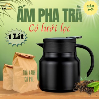 Bình pha trà giữ nhiệt inox 316 cao cấp có lõi lọc trà dung tích 1 lít - ấm pha trà cà phê giữ nhiệt suốt 12 giờ