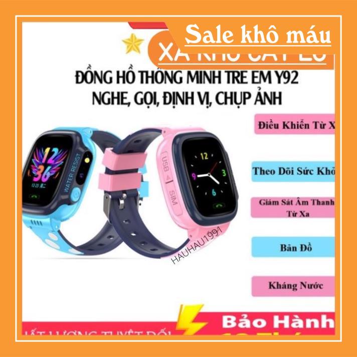 Đồng Hồ Thông Minh Trẻ Em Y92 Lắp Sim Nghe Gọi Định Vị Nhắn Tin Chống Nước Có Tiếng Việt Bảo Hành 12 Tháng