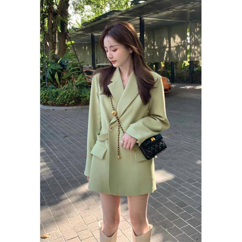 Áo Khoác Nữ Dáng Rộng Màu Trắng / Đen Thời Trang Công Sở