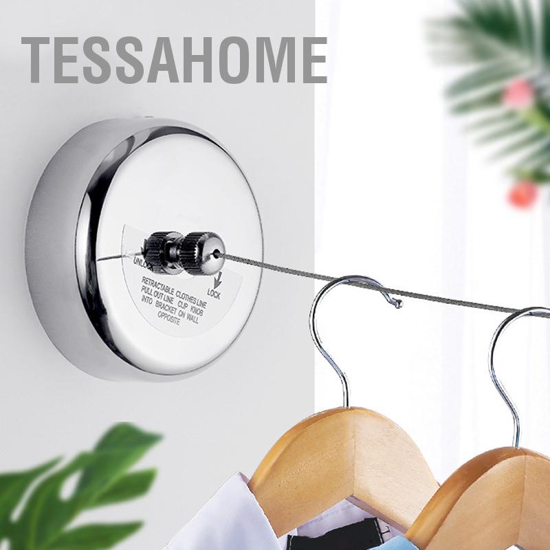 TessaHome Dây phơi treo tường quần áo vô hình có thể thu vào kính thiên văn cho khách sạn tại gia