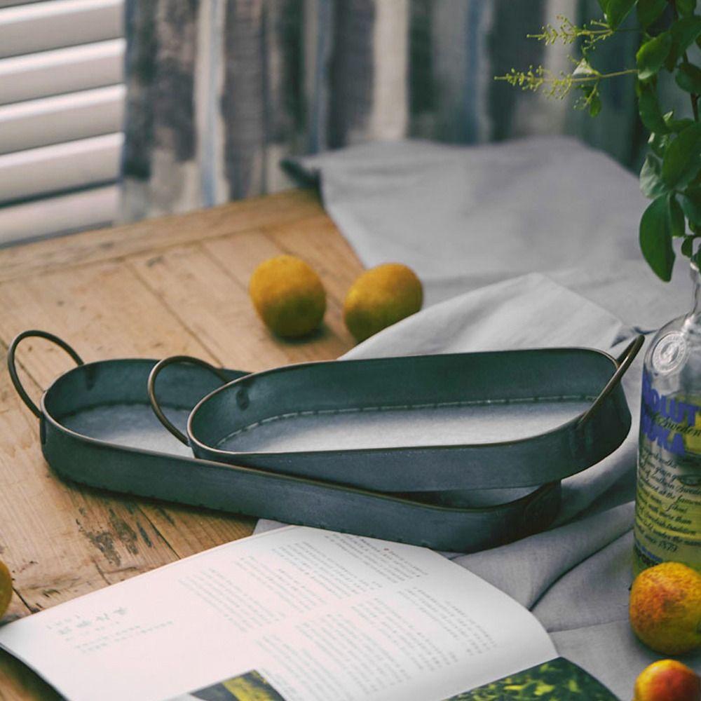 LET Khay Tròn Bằng Sắt Đựng Bánh Mì Trang Trí Nhà Cửa