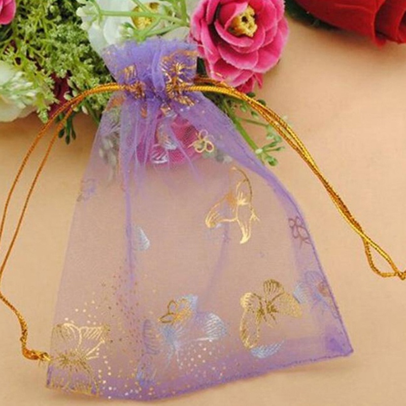 Set 25 Túi Rút Dây Kích Thước 10X12cm Đựng Kẹo / Trang Sức Cho Tiệc Cưới