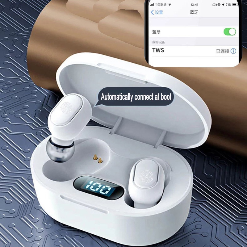 Tai Nghe Không Dây E7S TWS Bluetooth 5.0 Chống Thấm Nước Màn Hình LED HD Có Mic Cho Xiaomi iPhone Huawei