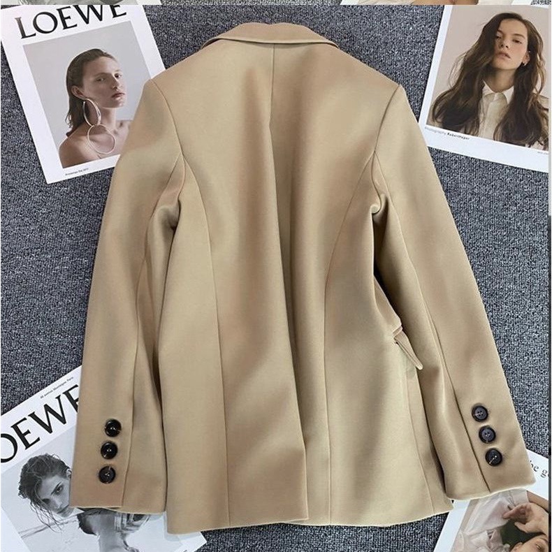 Áo blazer nữ dài tay Chelgy 2 cúc, áo vest nữ 2 lớp dầy dặn mùa thu đông form rộng 3 màu Đen, Nâu, Trắng CG-ABLZ101 | BigBuy360 - bigbuy360.vn