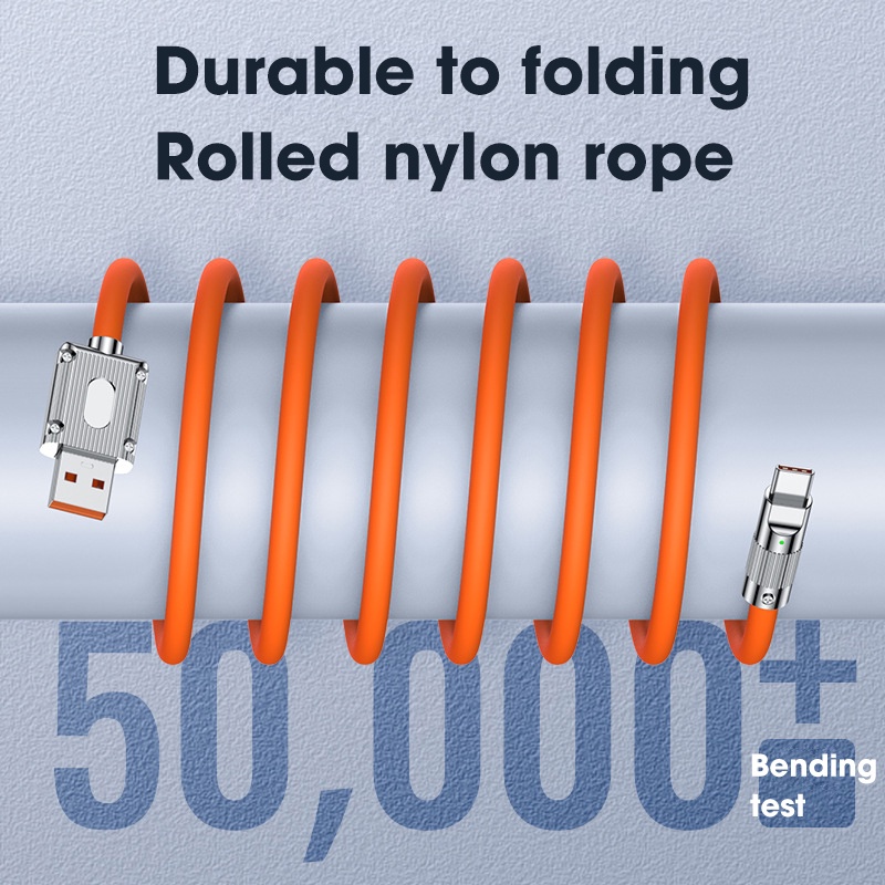 Dây Cáp Sạc Nhanh USB Type-C 120W Bằng Silicon Cho Điện Thoại / Máy Tính Bảng