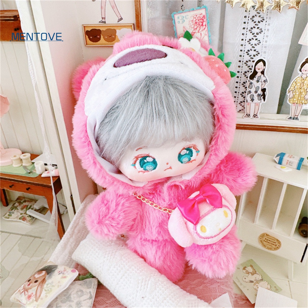 Bộ Áo Liền Quần In Hình Trái Dâu Xinh Xắn Dành Cho Búp Bê