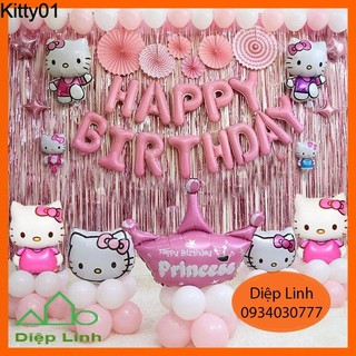 Sét Phụ Kiện Trang Trí Sinh Nhật Hello Kitty