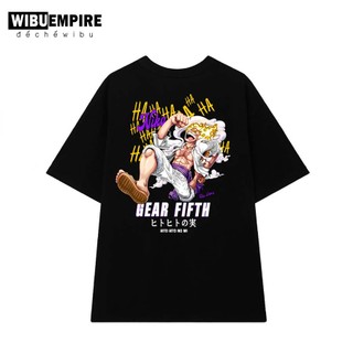 Wibu empire | áo thun form rộng monkey d luffy gear 5 "sun god nika" | anime one piece - áo phông unisex