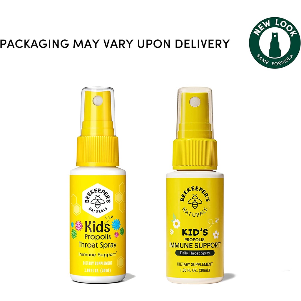 Keo ong dạng xịt cho trẻ_ BEEKEEPER'S NATURALS Propolis Throat Spray for Kids mẫu mới nhất 12.2024