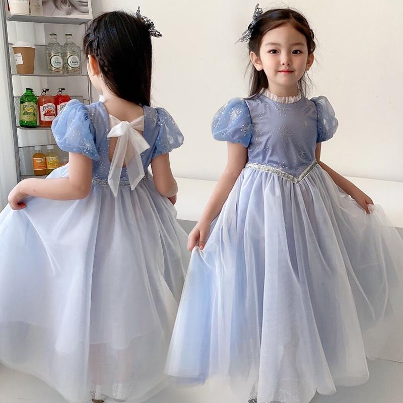 Đầm Công Chúa Elsa Thời Trang Xuân Hè Phong Cách Mới Cho Bé Gái