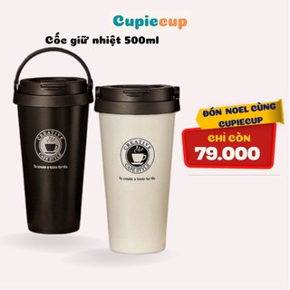  Cốc Giữ Nhiệt 500ml  Inox 304 Có Quai Cầm Thời Trang Cao Cấp COC002