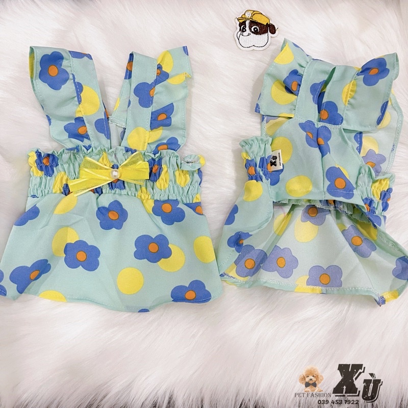 Đầm Hoa Xuân cho chó mèo thú cưng,Hàng thiết kế xupetfashion