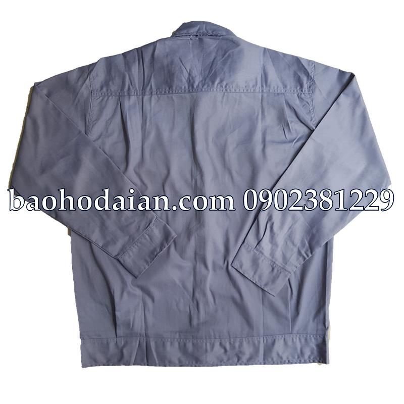 Quần áo công nhân vải kaki 65/35 màu xám môn