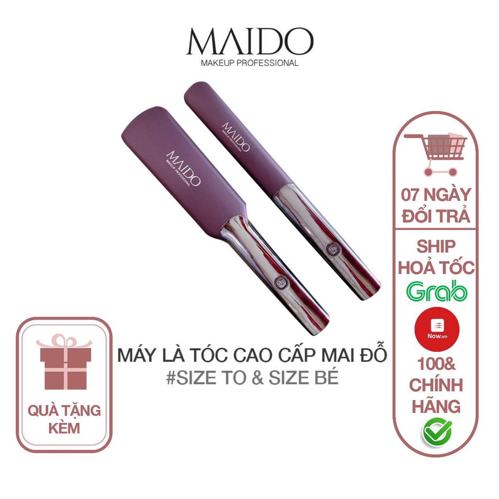 Máy là tóc màu tím uốn tóc duỗi tóc tạo kiểu tóc chỉnh nhiệt S017 MAIDO cosmetics