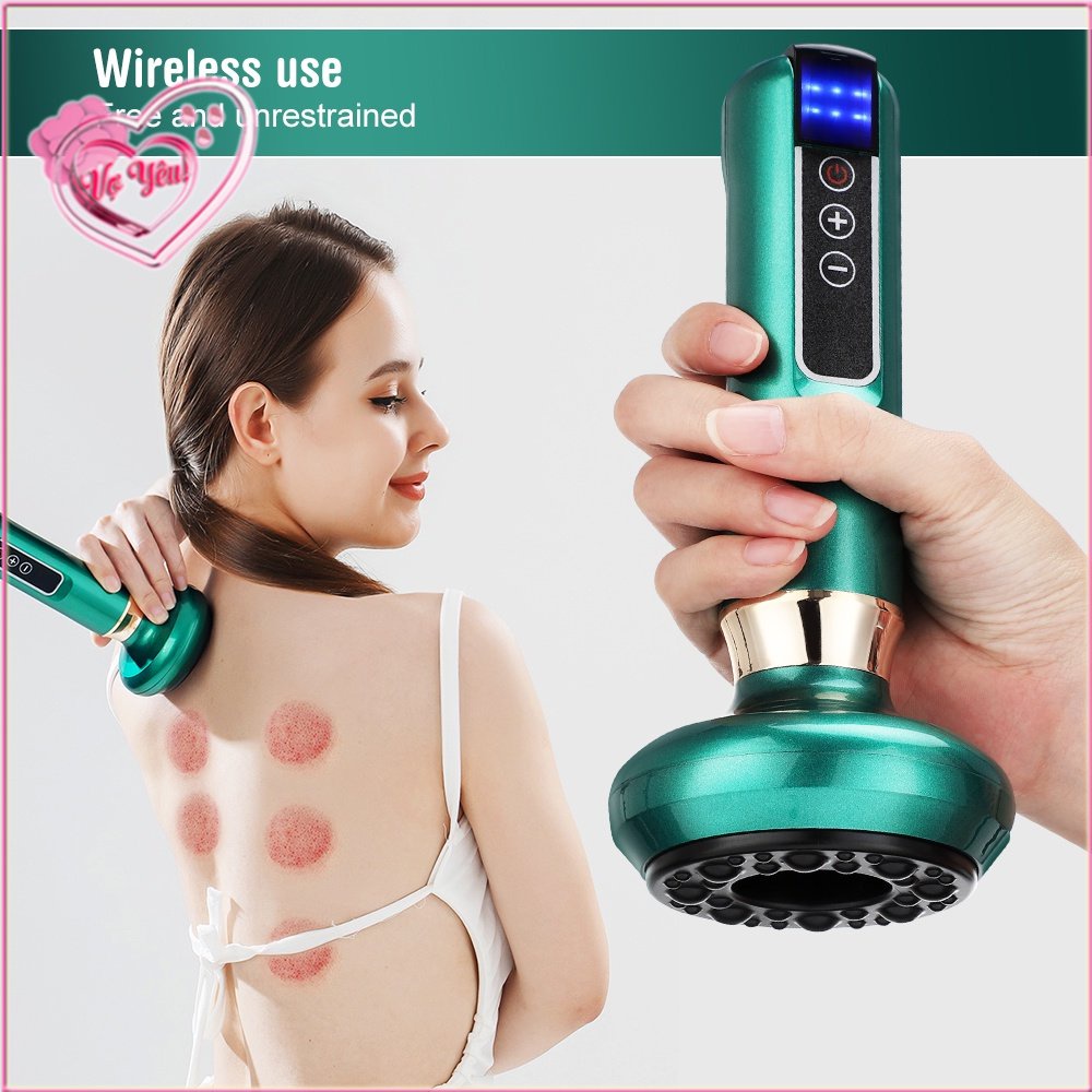 Máy giác hơi, cạo gió, mát xa, massage hiệu quả xài pin sạc tích hợp trên máy, 12 mức độ, có màn hình LED hiển thị